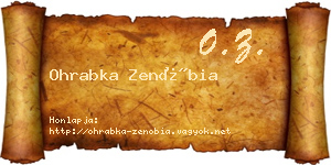 Ohrabka Zenóbia névjegykártya